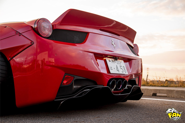 Аэродинамический обвес LWBK на Феррари (Ferrari) 458 Italia от японского тюнинг ателье Liberty Walk